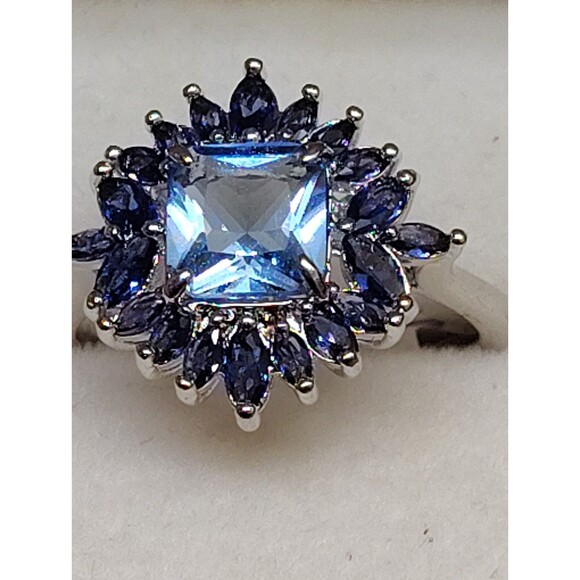 Ring Bomb Party Jewelry - New Bomb Party Ring Blue Tanzanite Stone Size 9 Rhodium Plating
